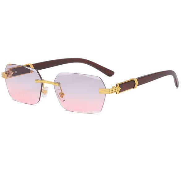 Fashion Geometric Pc Square Frameless Women'S Sunglasses