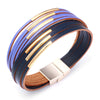 Fashion Geometric Pu Leather Bracelet Electroplated Jewelry For Female Students And Unisex Wear