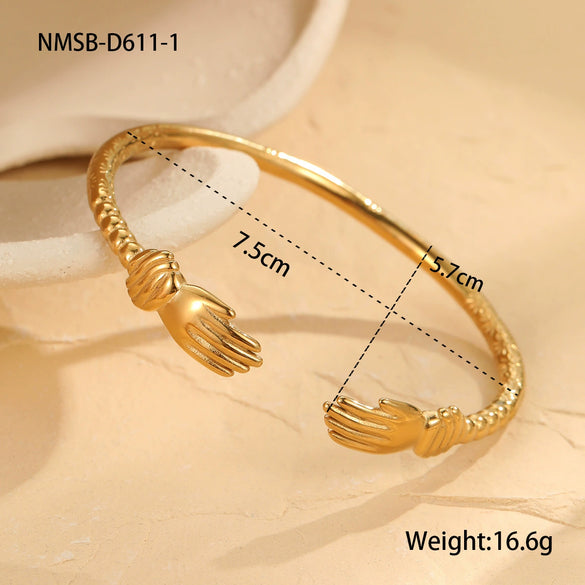 Fashion Geometric Semicircle Hollow Stainless Steel Electroplated Women's Bracelet