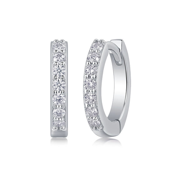 Fashion Geometric 925 Silver Moissanite Inlaid Women's Earrings