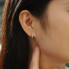 Fashion Geometric 925 Silver Moissanite Inlaid Women's Earrings