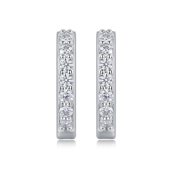 Fashion Geometric 925 Silver Moissanite Inlaid Women's Earrings