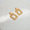 Fashion Geometric Square Stainless Steel Goldplated Hollow Earrings