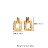 Fashion Geometric Square Stainless Steel Goldplated Hollow Earrings