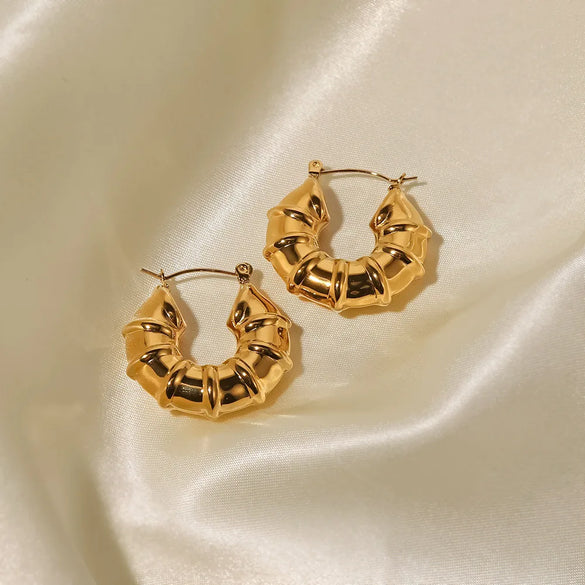 Fashion Geometric Stainless Steel Earrings Gold Plated Stainless Steel Earrings