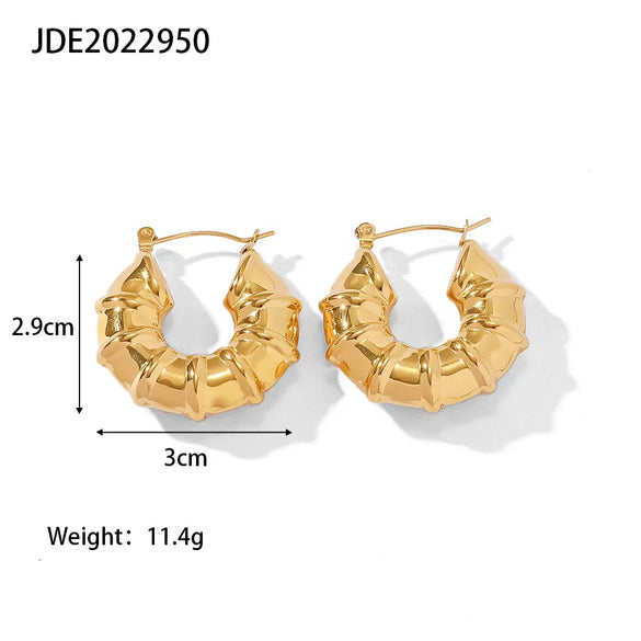 Fashion Geometric Stainless Steel Earrings Gold Plated Stainless Steel Earrings