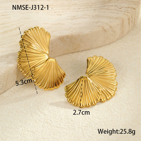 Fashion Geometric Stainless Steel Earrings With Electroplating For Women