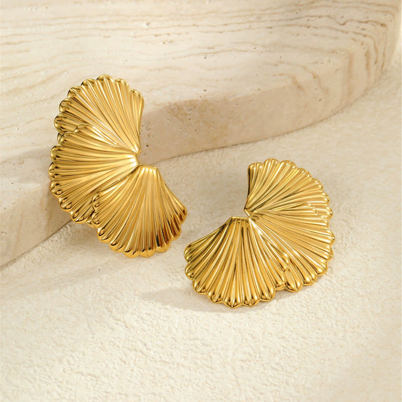 Fashion Geometric Stainless Steel Earrings With Electroplating For Women