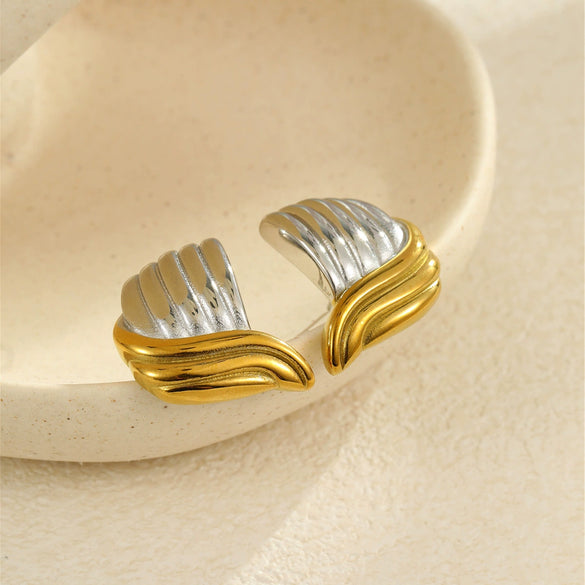 Fashion Geometric Stainless Steel Earrings With Electroplating For Women