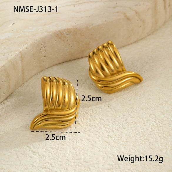 Fashion Geometric Stainless Steel Earrings With Electroplating For Women