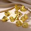 Fashion Geometric Stainless Steel Gold Electroplated Heartshaped Earrings