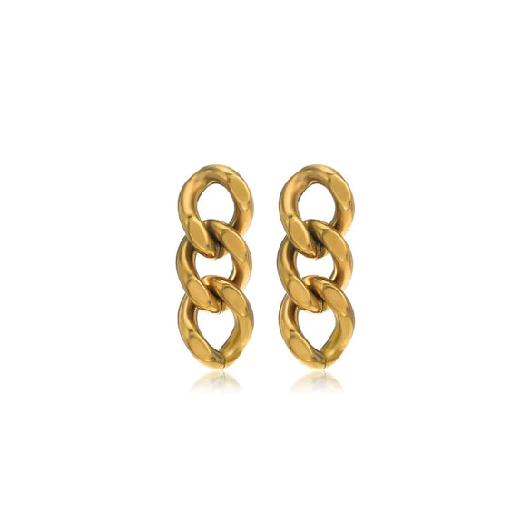 Fashion Geometric Stainless Steel Gold Plated Drop Earrings 1 Pair