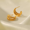 Fashion Geometric Stainless Steel Gold Plated Ear Studs 1 Pair