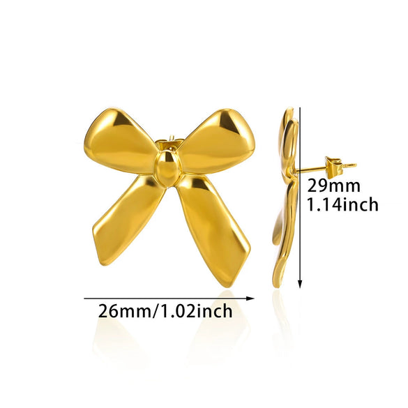Fashion Geometric Stainless Steel Gold Plated Earrings