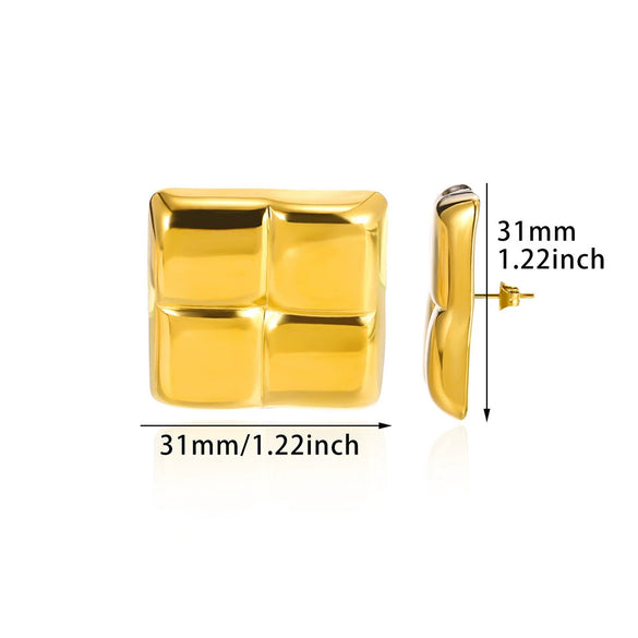 Fashion Geometric Stainless Steel Gold Plated Earrings