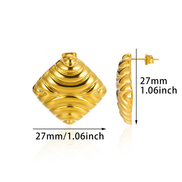 Fashion Geometric Stainless Steel Gold Plated Earrings
