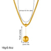 Fashion Geometric Stainless Steel Goldplated Round Pendant Mesh Chain Necklace For Women