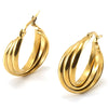Fashion Geometric Plating Stainless Steel Hoop Earrings