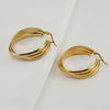 Fashion Geometric Plating Stainless Steel Hoop Earrings