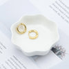 Fashion Geometric Stainless Steel Inlay Zircon Earrings 1 Pair