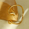 Fashion Geometric Stainless Steel Irregular Round Water Drop Electroplated Bracelet Ring Suit