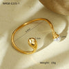 Fashion Geometric Stainless Steel Irregular Round Water Drop Electroplated Bracelet Ring Suit