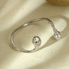 Fashion Geometric Stainless Steel Irregular Round Water Drop Electroplated Bracelet Ring Suit