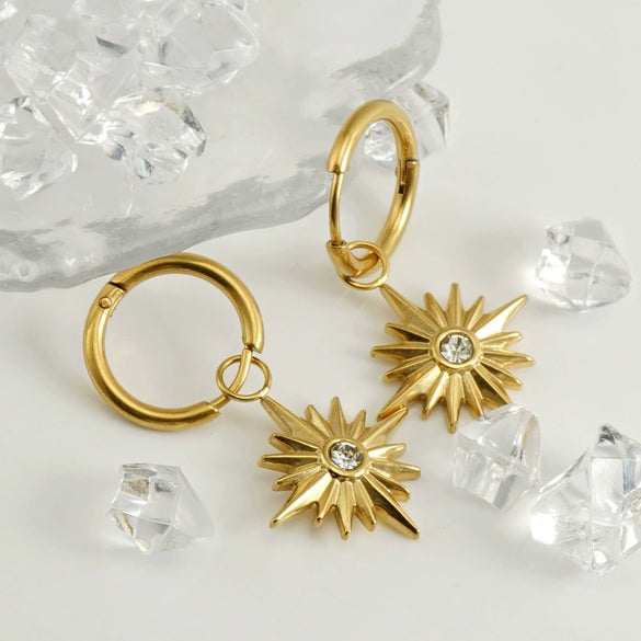 Fashion Geometric 316L Stainless Steel 18K Gold Plated Earrings For Women