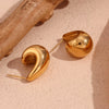 Fashion Geometric Stainless Steel 18K Gold Plated Hollow Hook Earrings For Women