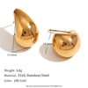 Fashion Geometric Stainless Steel 18K Gold Plated Hollow Hook Earrings For Women