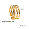 Fashion Geometric Stainless Steel Plating Open Ring