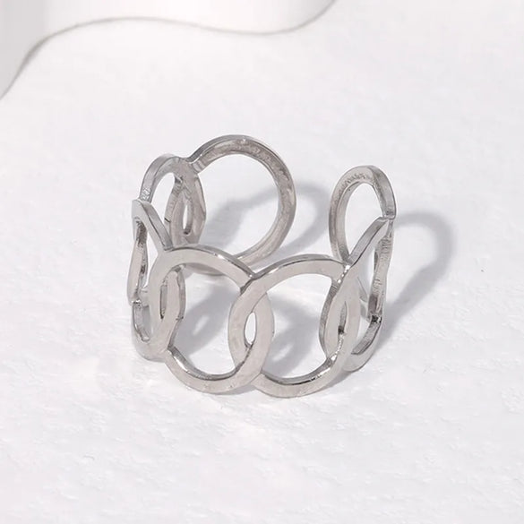 Fashion Geometric Stainless Steel Plating Open Ring