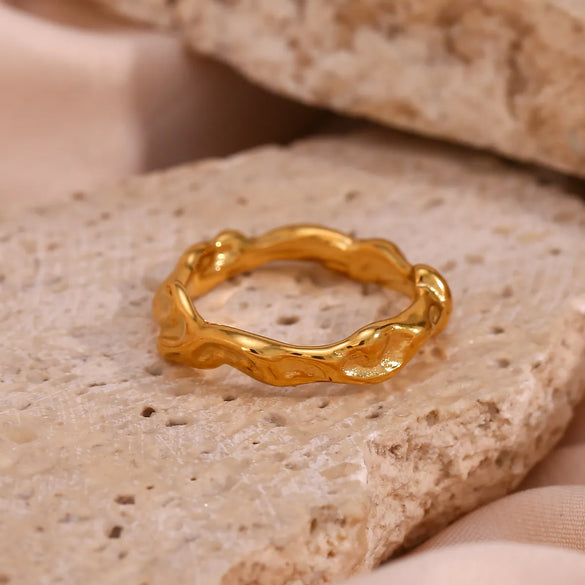 Fashion Geometric Stainless Steel Plating 18k Gold Plated Rings