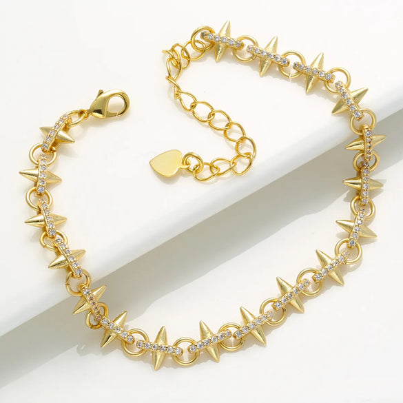 Fashion Geometric Stainless Steel Plating Zircon Bracelets