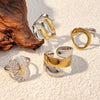 Fashion Geometric Stainless Steel Ring With Heart Shape And Electroplating Treatment Unisex Light Luxury Niche Design
