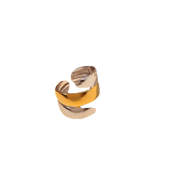 Fashion Geometric Stainless Steel Ring With Heart Shape And Electroplating Treatment Unisex Light Luxury Niche Design