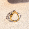 Fashion Geometric Stainless Steel Ring With Heart Shape And Electroplating Treatment Unisex Light Luxury Niche Design