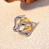 Fashion Geometric Stainless Steel Ring With Heart Shape And Electroplating Treatment Unisex Light Luxury Niche Design