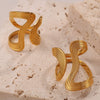 Fashion Geometric 316L Stainless Steel Ring With 18K Gold Plating And Niche Design
