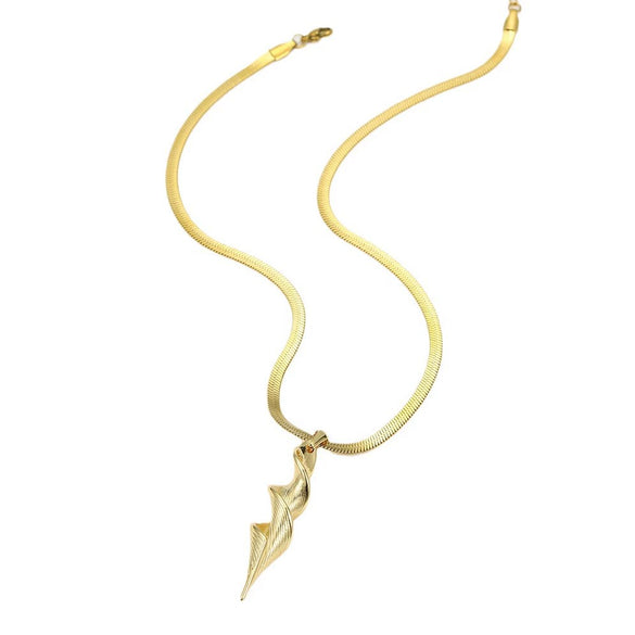Fashion Geometric Stainless Steel Twisted Winding Snake Bone Chain Necklace With Electroplating Treatment