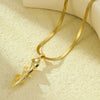 Fashion Geometric Stainless Steel Twisted Winding Snake Bone Chain Necklace With Electroplating Treatment