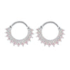 Fashion Geometric Sunflower Earrings With Zircon Silver Needle And Electroplated Copper For Couples