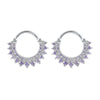 Fashion Geometric Sunflower Earrings With Zircon Silver Needle And Electroplated Copper For Couples