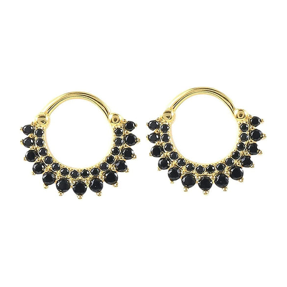 Fashion Geometric Sunflower Earrings With Zircon Silver Needle And Electroplated Copper For Couples