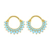 Fashion Geometric Sunflower Earrings With Zircon Silver Needle And Electroplated Copper For Couples