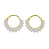 Fashion Geometric Sunflower Earrings With Zircon Silver Needle And Electroplated Copper For Couples