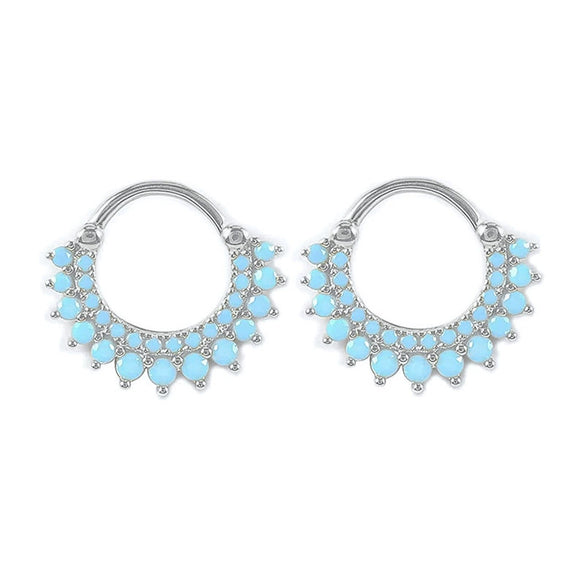Fashion Geometric Sunflower Earrings With Zircon Silver Needle And Electroplated Copper For Couples