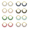 Fashion Geometric Sunflower Earrings With Zircon Silver Needle And Electroplated Copper For Couples