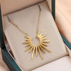 Fashion Geometric Sunflower Titanium Steel Clavicle Chain Women's Necklace Jewelry
