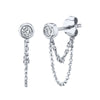 Fashion Geometric Tassel Chain Hanging Earrings For Women With Silver Needle And Copper Electroplated Versatile Stylish Dangle Earrings